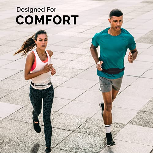 No-Bounce Slim & Secure Running Belt, Fits ALL Phones, Keys, Cards, Gels - color: 2. Black