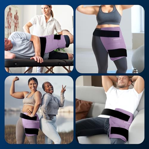 Comfytemp Hip Ice Pack Wrap for Sciatica Pain Relief, Purple (L/XL/2XL) - color: Light Purple, size: Large/X-Large/2X-Large
