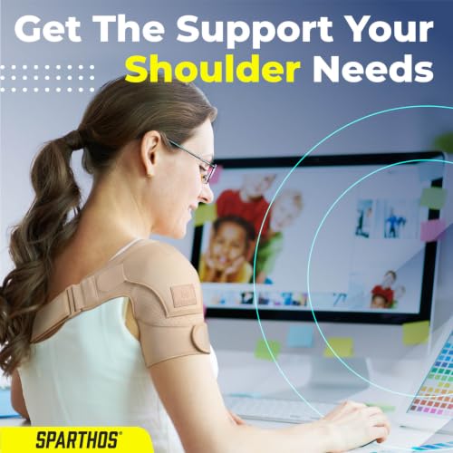 Sparthos Rotator Cuff Shoulder Brace for Women & Men - Support - Beige-XXL - color: Desert Beige, style: XXL