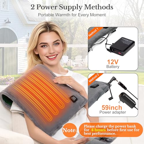 Cordless Heating Pad for Back, Rechargeable Electric Heat Wrap