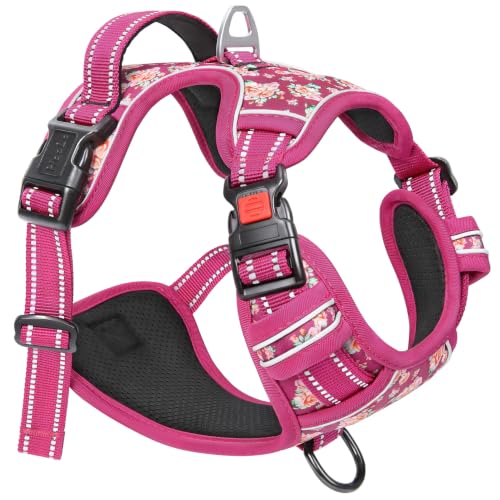 HEELE Dog Harness, No Pull, No Choke Vest, Easy On & Off, Flower Rose, S - color: Flower Rose, size: S (Pack of 1)
