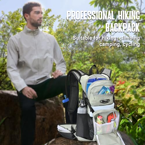 N NEVO RHINO Hydration Backpack, 18L Hiking Backpack with 3L Water Bladder - color: Seaweed Green