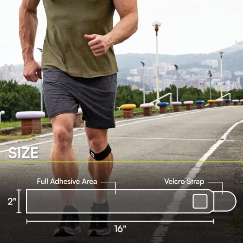 Vital Salveo- Elastic Breathable Knee Patella Wrap Compression Bandage Brace Support Straps for Pain Relief, Joint Stabilize for Men Women Basketball, Tennis, Soccer, Football (Pair) Black /2"* 16" - size: Patella 2"*16"(Pair)