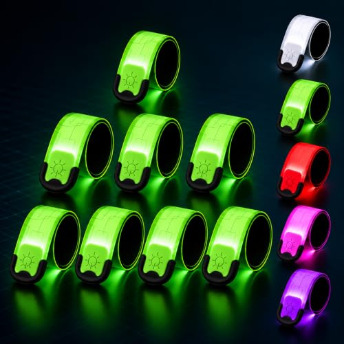 Rechargeable LED Armbands 2-8 Packs, High Visibility Running Gear - color: White x 8