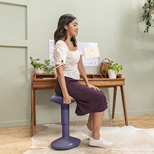 ECR4Kids Sitwell Wobble Stool with Cushion, Adjustable Height, Active Seating, Eggplant - color: Eggplant