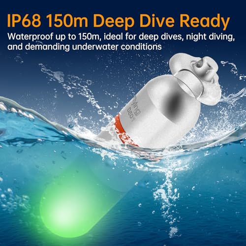 SecurityIng 2 Pcs Scuba Dive Strobe Signal Light, 2 Modes -Green - color: Green