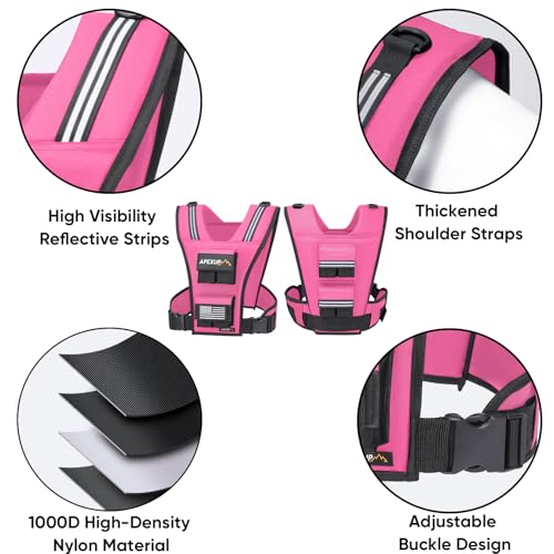 APEXUP Weighted Vest Men, Adjustable Weight Vest for Running - color: Pink, size: With Weights-20lbs
