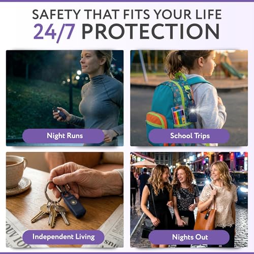 HOOTIE Personal Safety Alarm for Women, Men and Kids — 130dB Personal Alarm Keychain, Pull Pin Safety Alarm Keychain with Strobe Light, Self-Defense Alarm for Campus, Travel and Running — Navy - color: Navy