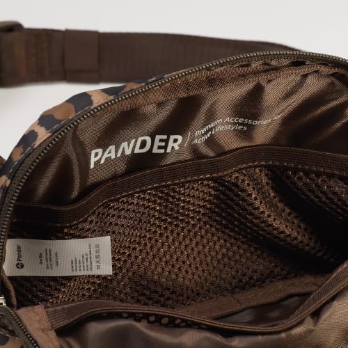 Pander Nylon Fanny Pack for Women, Two-Way Zipper Crossbody Bag - color: Leopard Multi