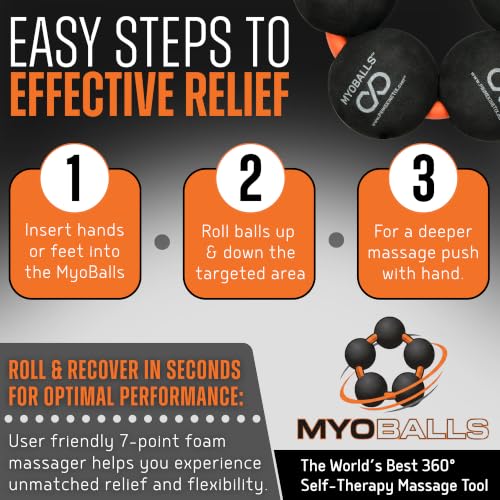 PRIMEKINETIX MyoBalls Massage Therapy Balls - 360° Relief for Plantar Fasciitis, Shin Splints, Tight Calves & IT Band - Deep Tissue Trigger Point Tool for Athletes & Active Lifestyles - 7 Ball Set - size: MyoBalls Pro 7