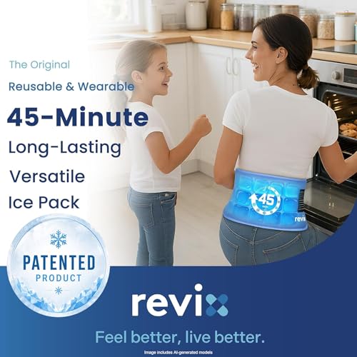 REVIX Ice Pack for Injuries Reusable, 14 × 7" Gel Cold Compress with Strap - size: Medium 14 × 7 Inch