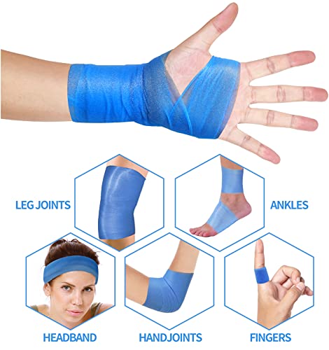 ADMITRY Pre Wrap Tape Athletic,3 Rolls X 22 Yards Blue Prewrap - color: Pre Wrap Athletic Tape Blue(foam)-3 Rolls