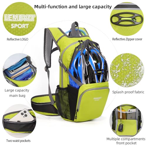 Hiking Daypack 15L Lightweight Waterproof Backpack - color: Lime