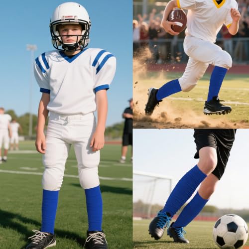 Dxhycc 2 Pairs Scrunch Football Socks Athletic Football Leg Sleeves - color: Blue