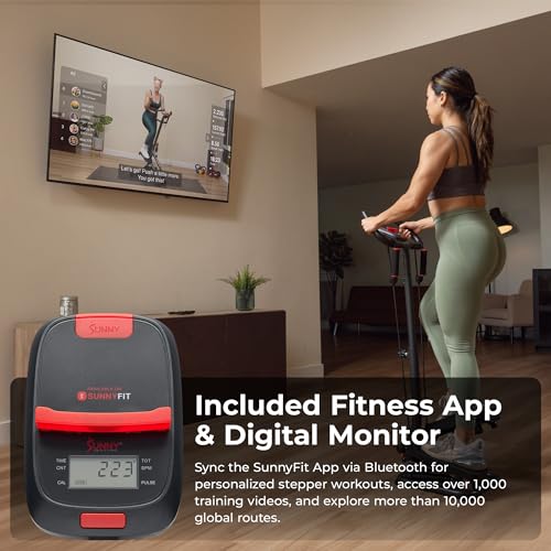 Sunny Health & Fitness Smart Stair Stepper w/Handlebar & Resistance Bands - color: Grey