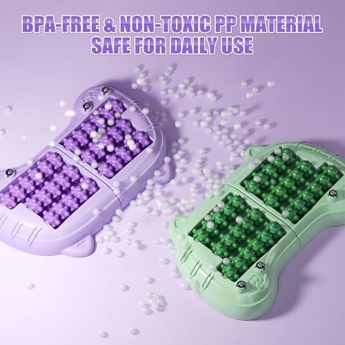Foot Roller Massager for Plantar Fasciitis Pain Relief, Large Size Under Desk Feet Massage, Manual Acupressure Tool, Eases Pain & Cold Feet, Boosts Circulation, Split Portable & Washable，Purple