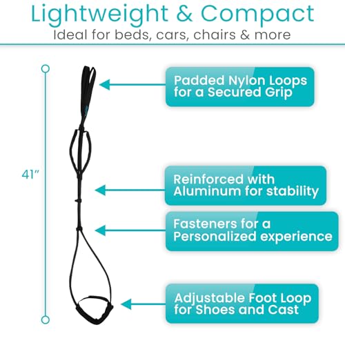 Vive Leg Lifter Strap - Leg Raise Stretch Strap w/Loop for Physical Therapy