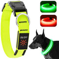 Light Up Dog Collar, Rechargeable USB Collar, Waterproof, Luminous LED Collar, Adjustable, Super Bright, Night Walking for Small Medium Large Dogs, Green, M - color: Green, size: Medium