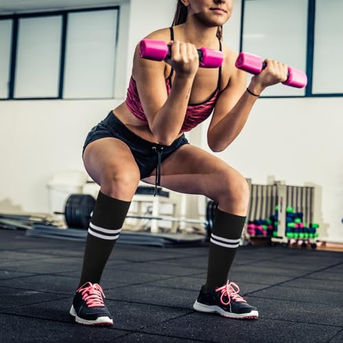 Jspupifip 6 Pairs Compression Socks with Grips for Running Yoga - color: Black, size: Large-X-Large