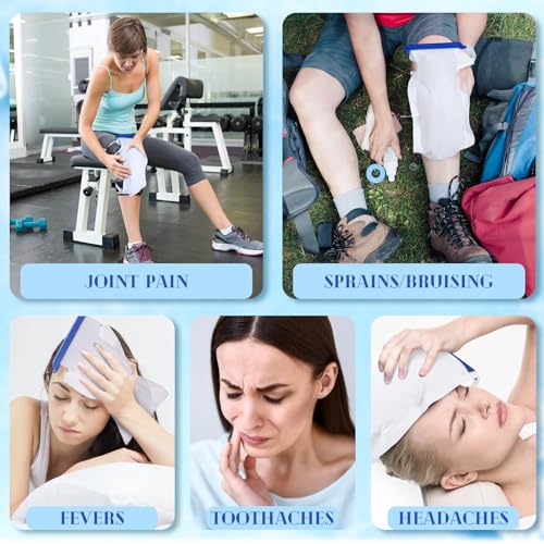 Syhood 6 Pcs Refillable Ice Bags for Injuries, 7x14 Inch Ice Pack