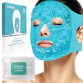 ZNÖCUETÖD Cold Face Ice Mask Facial Ice Pack Cooling Mask with Storage Bag - color: Blue