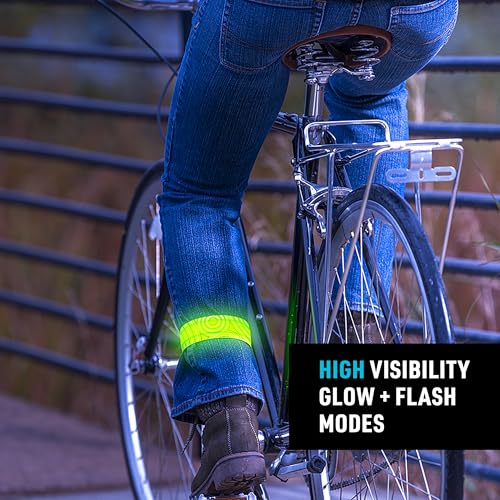Nite Ize SlapLit Rechargeable LED Slap Wrap - Light-Up Slap Band for Wrists or Ankles - Wristband for Nighttime Visibility - Running, Biking, Hiking & More - Neon Yellow with Green LED