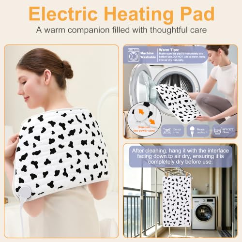Heating Pad,Heated Blanket,Heating Pad for Back Neck,White,24x12 Inch - color: Whiteblack, size: 24x12 Inch