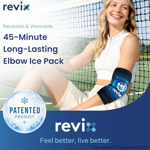 REVIX Elbow Ice Pack Wrap for Tennis Elbow, 45-Min Cold Sleeve - style: 1 Pack