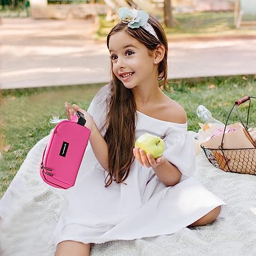Cerbonny Small Cooler Bag Freezable Lunch Bag for Work School Travel, Leak-proof, Insulated, Suitable for 3+ - color: Red-Magenta