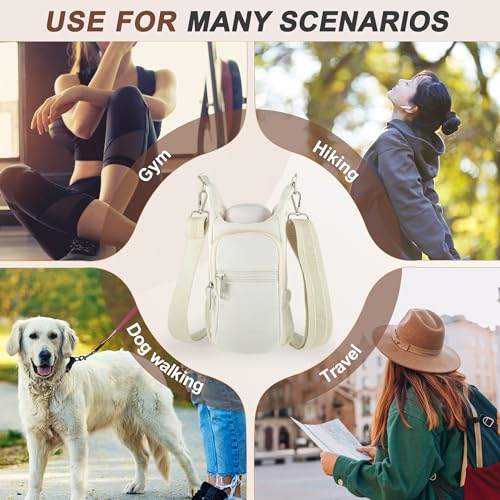 Water Bottle Carrier Bag with Adjustable Strap, for 18/32/40oz Bottle - color: Beige