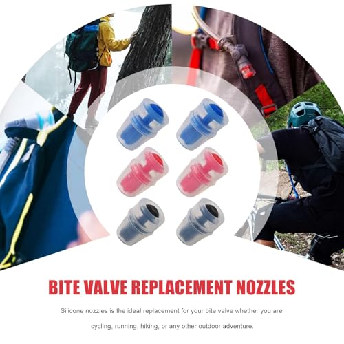 Silicone Bite Valve Replacement Nozzles/Sheath Suitable for Most Brands of Hydration Bladders and Reservoirs, for Osprey/Camelbak/Nathan -6 Pack