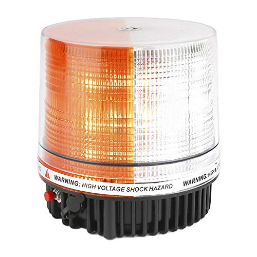 LED Wireless Rotating Beacon Battery Strobe Warning Light Amber White - color: Amber/White