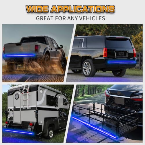 XRIDONSEN 60 inch Blue Tailgate Lights 360 LED Strobe Lights - color: Blue