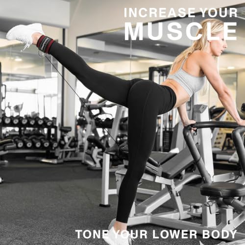 Fitness Ankle Straps for Cable Machine, Premium Neoprene Padded Adjustable Ankle Cuffs, Home Gym Cable Attachment for Glute Kickbacks, Booty Workouts, Leg & Hip Exercises - size: Single