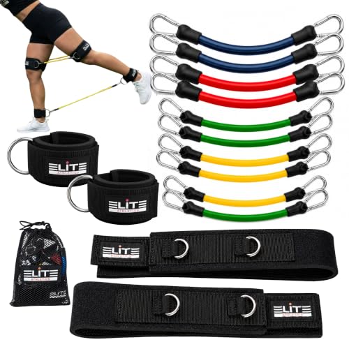 Speed & Agility Training Bands – Leg Resistance Bands Set with Thigh & Ankle Straps, 10 Resistance Bands, Carry Bag for Soccer, Football, Basketball, Boxing & All Sports Training