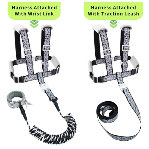 Toddler Leash, 4-in-1 Adjustable Anti-Lost Harness for Kids - color: Black