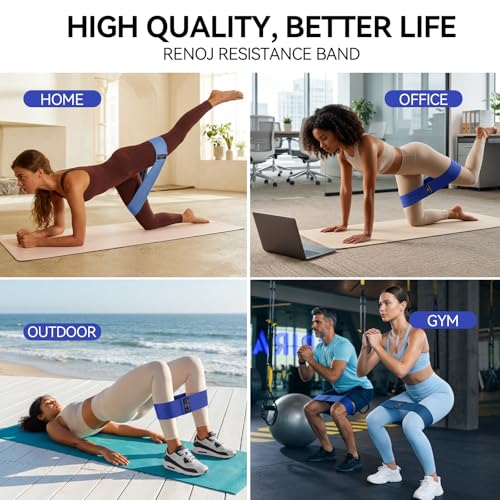 Fabric Resistance Bands for Working Out, 3-Set Exercise Loops for Home Gym - color: Navy