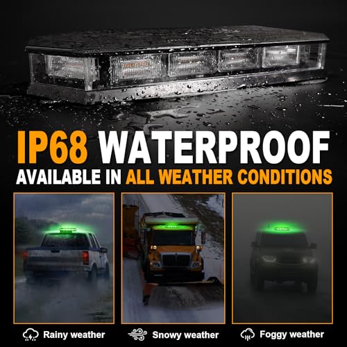 ASPL 16.5 Inch Roof Top Beacon Warning Strobe Light for Trucks Green - color: Green