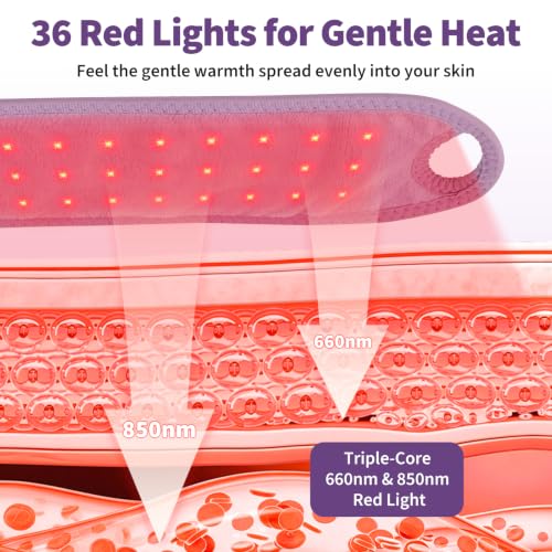 Wrist Hand Heating Pad with Red Light Massage for Carpal Tunnel - color: Purple