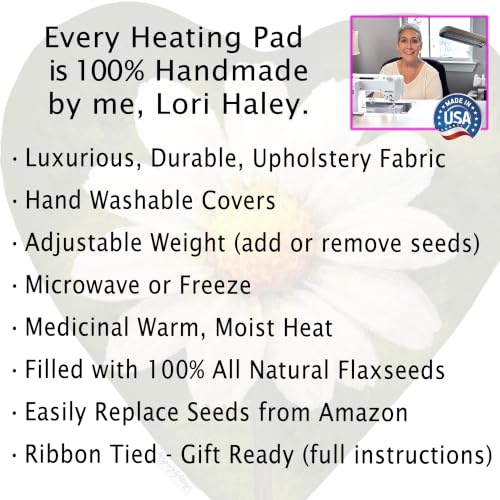 Heat Pack - Microwavable Heating Pads - Microwave Heating Pad for Pain Relief & Comfort - Suitable for The Neck, Back, Shoulders, Hips, Stomach Cramps & More - Neck Heat Wrap - Gift - size: HEART, style: Bunch of Daisies