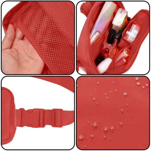 Amazerbst Belt Bag, Fanny Pack, Everywhere Belt Bag,40 Inch Adjustable Strap, for Women and Men,Waterproof - color: Orange