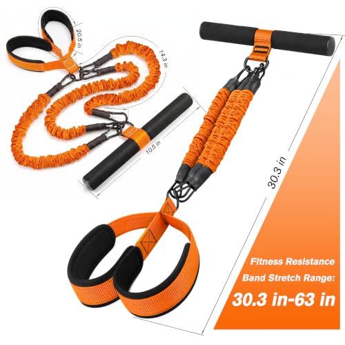 Resistance Bands with Handles,Pedal Resistance Band with Handle - color: 90lbs-Orange