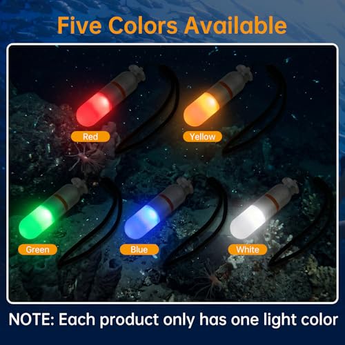 SecurityIng 2 Pcs Scuba Dive Strobe Signal Light, 2 Modes -Red - color: Red