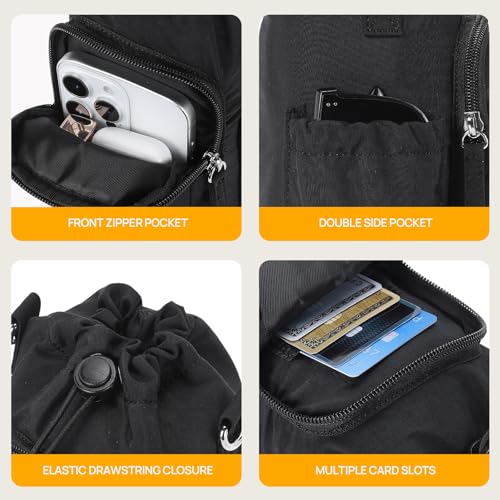Telena Water Bottle Holder with Strap RFID Crossbody Bags for Women - color: Z-Black