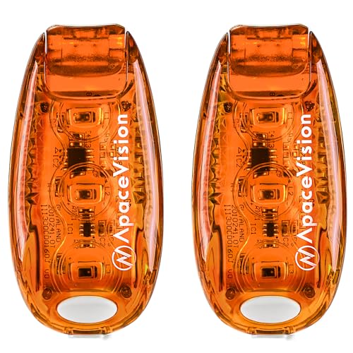EverLightFX USB Rechargeable LED Safety Light 2 Pack, Clip On Strobe Light - color: Orange