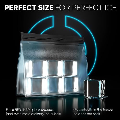 BERLINZO Reusable Ice Storage Bag - Freezer Safe, Leakproof, BPA-Free Silicone, Plastic-Free Lunch Bag and Food Storage - size: 1 Pack