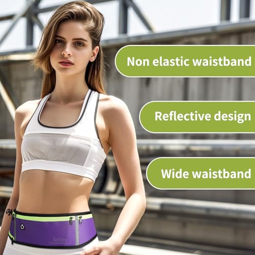 SooGree Men Women Running Belts,Slim Sport Belts,Waterproof Running Fanny Pack,Waterproof Running Waist Packs with Reflective Strip,Runner Belt for Running Walking Cycling Camping Gym (Rose) - color: Rose