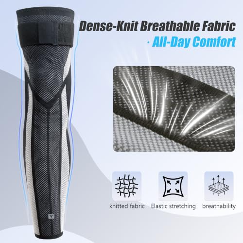 Full Leg Compression Sleeve with Adjustable Strap for Sports, XXL - size: XX-Large