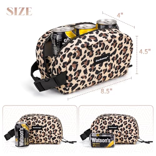 Cerbonny Small Cooler Bag,Freezable Lunch Bag,Built-in ice pack - color: Brown Leopard