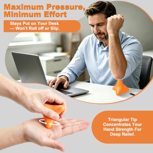Manual Trigger Point Massager Ball–Deep Tissue Massage Tool - color: Vibrant Orange